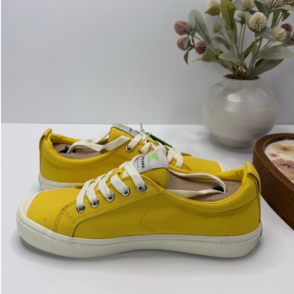 Cariuma OCA Low Casual Canvas Sneaker Yellow Women's 8.5 NWB FLAW - Picture 8 of 10